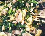 親子で食べる☆空芯菜と豚バラの卵炒め作り方5写真
