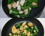 おくらと長芋と鶏むね肉のガリバタ炒め作り方4写真