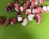 かぼちゃとタコのピリ辛サラダ作り方3写真