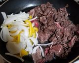 牛肉といんげんカルボナーラ風作り方4写真