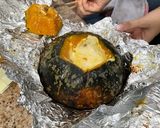 BBQで、カボチャの丸ごとホイル焼き作り方7写真