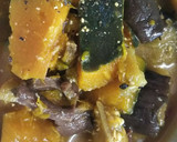 南瓜とエビの煮物（血管ダイエット1273作り方2写真