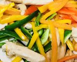 鶏肉の青椒肉絲風４色ピーマンの炒めもの作り方4写真