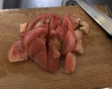 トマトと鶏肉の野沢菜炒め作り方2写真