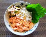 釜揚げしらすと鮭フレークの丼作り方3写真