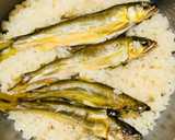 残った塩焼と炊飯器de鮎飯作り方5写真