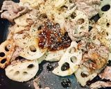 蓮根と牛肉の黒胡椒炒め作り方3写真