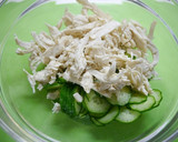 簡単！蒸し鶏と胡瓜の和え物作り方1写真
