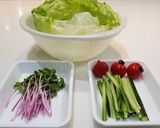 キヌアの肉味噌で☆レタス包み作り方2写真