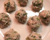 鶏つくね。蓮根と青唐辛子入り味ぽん仕立♪作り方5写真
