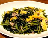 空芯菜の炒め物♪ 豚肉・卵・しいたけ入り作り方7写真
