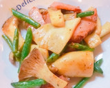 きのこと野菜とハムのチリパウダー炒め作り方5写真