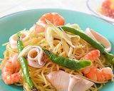 花椒オイルが香る海老とイカの塩焼きそば♪作り方7写真