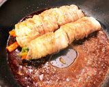 タレがおすすめ♫彩り野菜の肉巻き作り方7写真