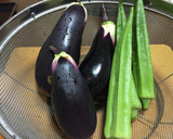 茄子のはさみ揚げとオクラの肉詰め揚げ作り方1写真
