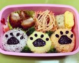 簡単キャラ弁☆３匹の猫の肉球おにぎり弁当作り方6写真