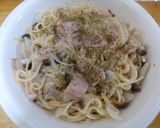 ベーコンとしめじのクリームパスタ作り方5写真