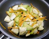 簡単！固いアボカドと茄子の味噌炒め作り方1写真