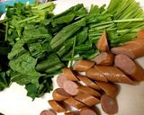 ウィンナーとほうれん草のオイマヨ炒め作り方1写真