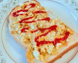 朝食に！ツナ卵のカレーマヨ トースト作り方5写真