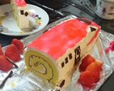 お誕生日に☆ロールケーキで新幹線こまち作り方16写真