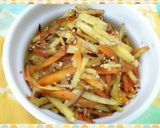 さつま芋と人参の金平♪やさしい食感と味♪作り方5写真