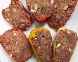 パプリカの肉詰め、ズッキーニ入り作り方4写真