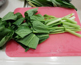 簡単♥小松菜のカレーチーズ卵とじ♪作り方1写真