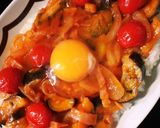 簡単！野菜とベーコンのチーズ玉子ご飯作り方4写真