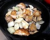 油を使わない！鶏肉玉ねぎエリンギ黒酢あん作り方5写真