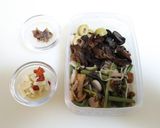 山菜とオリーブのペペロンチーノ作り方1写真