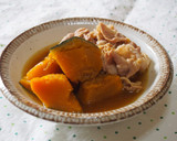 煮るのは5分！かぼちゃと豚こまの煮物♪作り方4写真