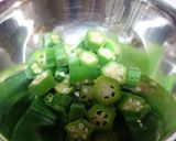 オクラとなめ茸、カリカリ揚げの和え物作り方1写真