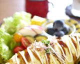 節約ランチ♪お好み風オムライス作り方7写真