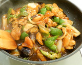 鶏もも肉と夏野菜の酢鶏風甘酢あん炒め！作り方8写真