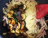 茄子とズッキーニの焦がし醤油パスタ作り方7写真