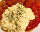 焼きトマトの☘️タマゴソースがけ作り方5写真