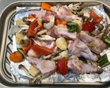 彩り野菜と鶏もも肉のオーブン焼き作り方3写真