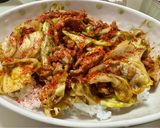 豚ミンチとキャベツの味噌炒め丼作り方5写真