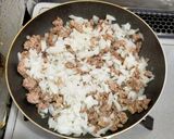 わが家の卵がうす〜いひき肉のオムレツ作り方2写真