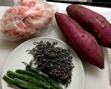 レンジで簡単さつまいもと豚肉の塩昆布蒸し作り方1写真