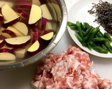 レンジで簡単さつまいもと豚肉の塩昆布蒸し作り方2写真