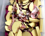 レンジで簡単さつまいもと豚肉の塩昆布蒸し作り方4写真