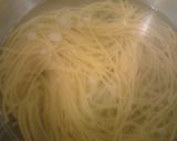 簡単昼食パスタ　小松菜入りカルボナーラ作り方1写真