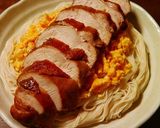 鶏チャーシューとふわふわ卵の親子そうめん作り方18写真