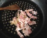 簡単昼食パスタ　小松菜入りカルボナーラ作り方5写真