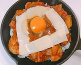 卵チーズとろける♡スキレットで焼きカレー作り方2写真