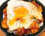 卵チーズとろける♡スキレットで焼きカレー作り方3写真