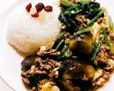 びっくりグリーンカレー味麻婆茄子豆腐丼作り方7写真