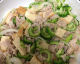 ゴーヤと厚揚げの肉炒め作り方6写真